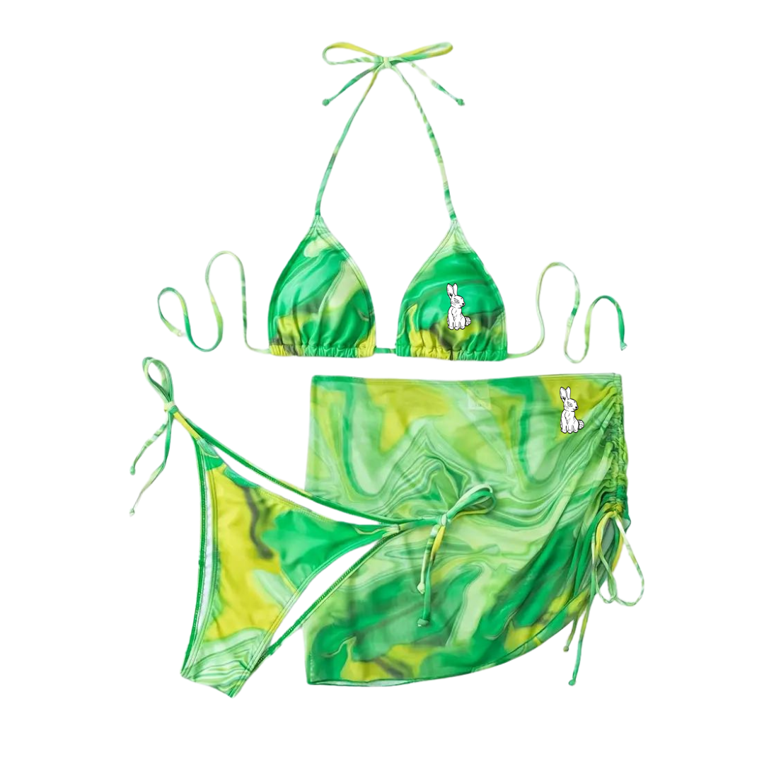 Green Euphoria 3 Piece Swimset